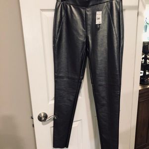 Faux leather silver pants